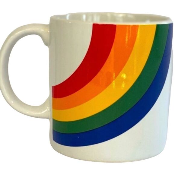 Vintage Mug 80s Rainbow Coffee Cup Pride Tea Cup LGBTQ+ - Picture 1 of 7